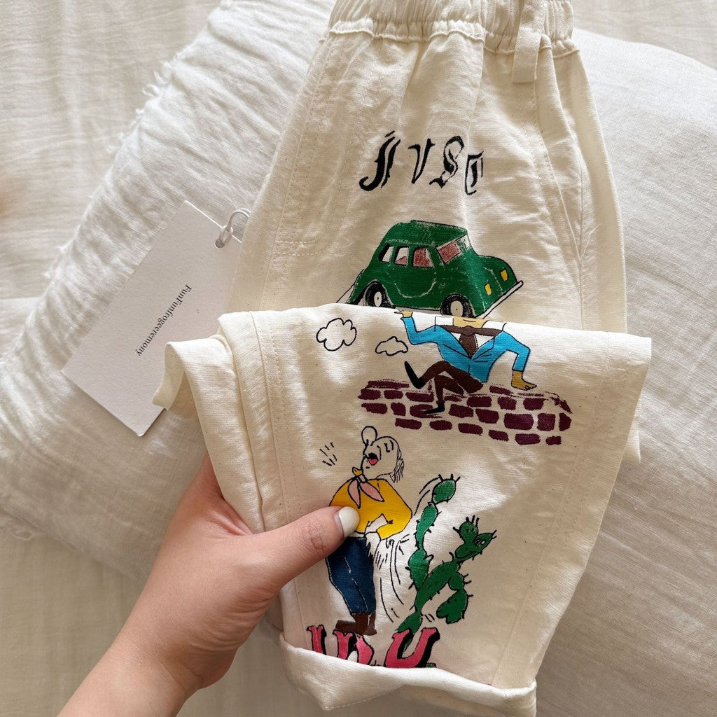 IRIS KIDS Playtime Doodle Pants — kids cartoon print pants, product photo 2 of 7