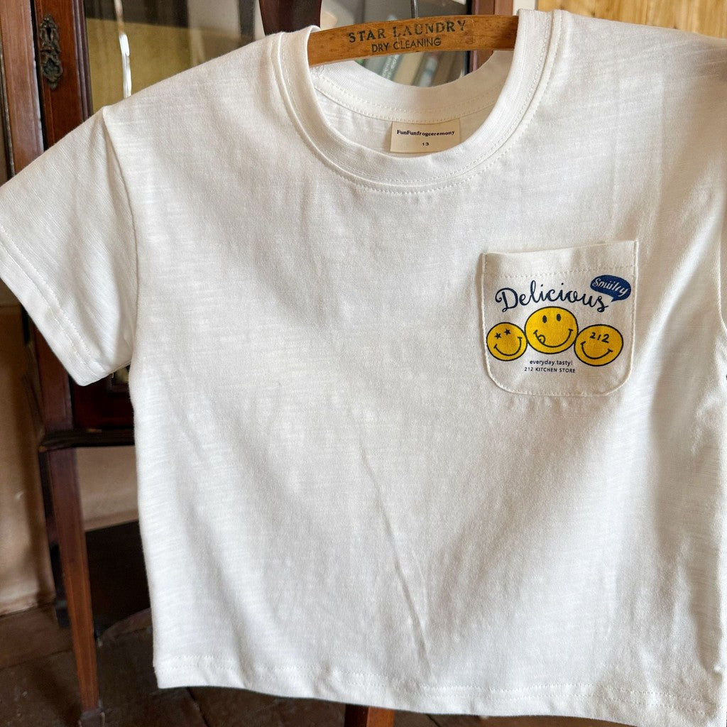 IRIS KIDS Smiley Pocket Tee — kids minimal short-sleeve tee, product photo 6 of 8