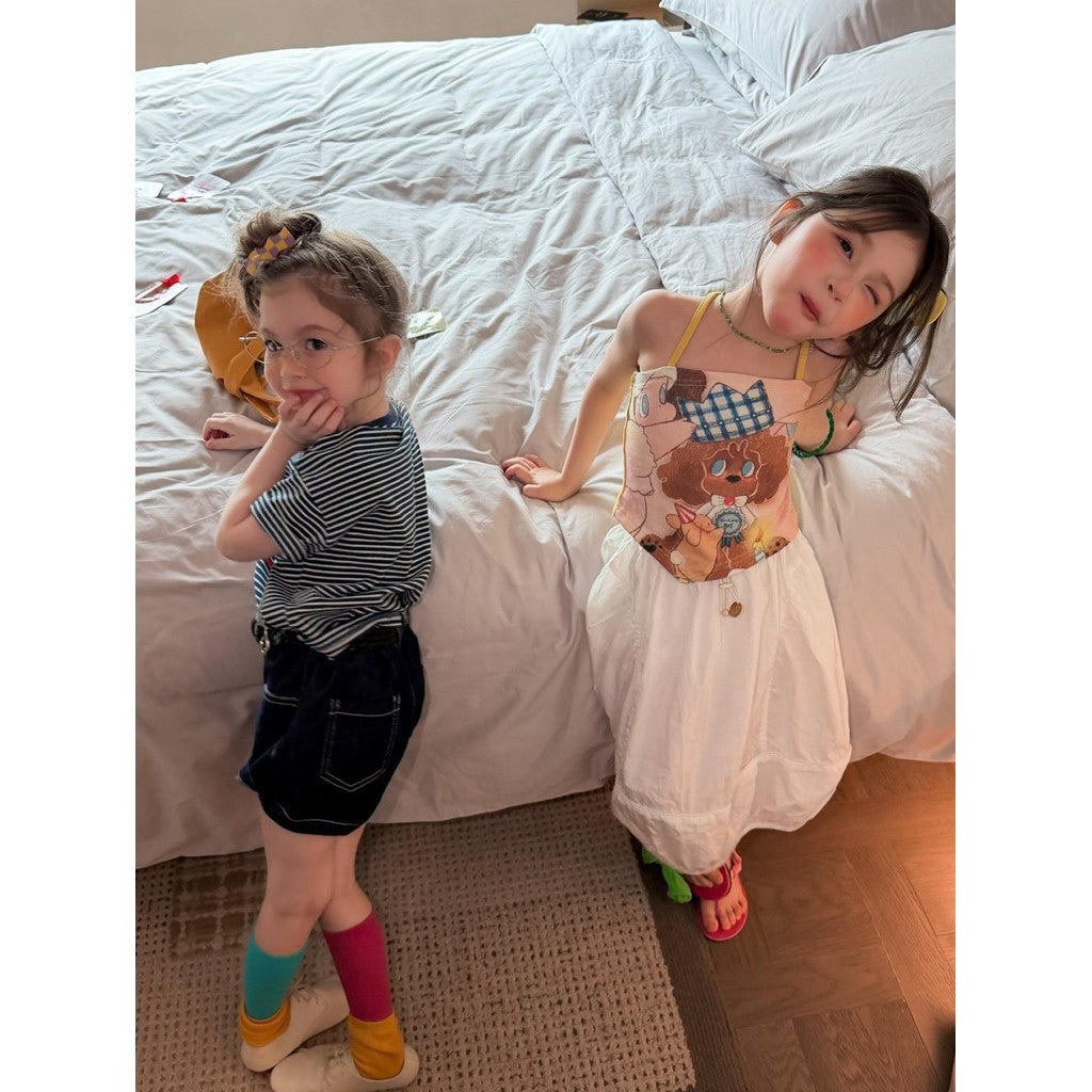IRIS KIDS Blooming Joy Set — girls puppy print shirt and skirt, product photo 5 of 10