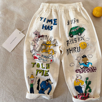IRIS KIDS Playtime Doodle Pants — kids cartoon print pants, product photo 3 of 7
