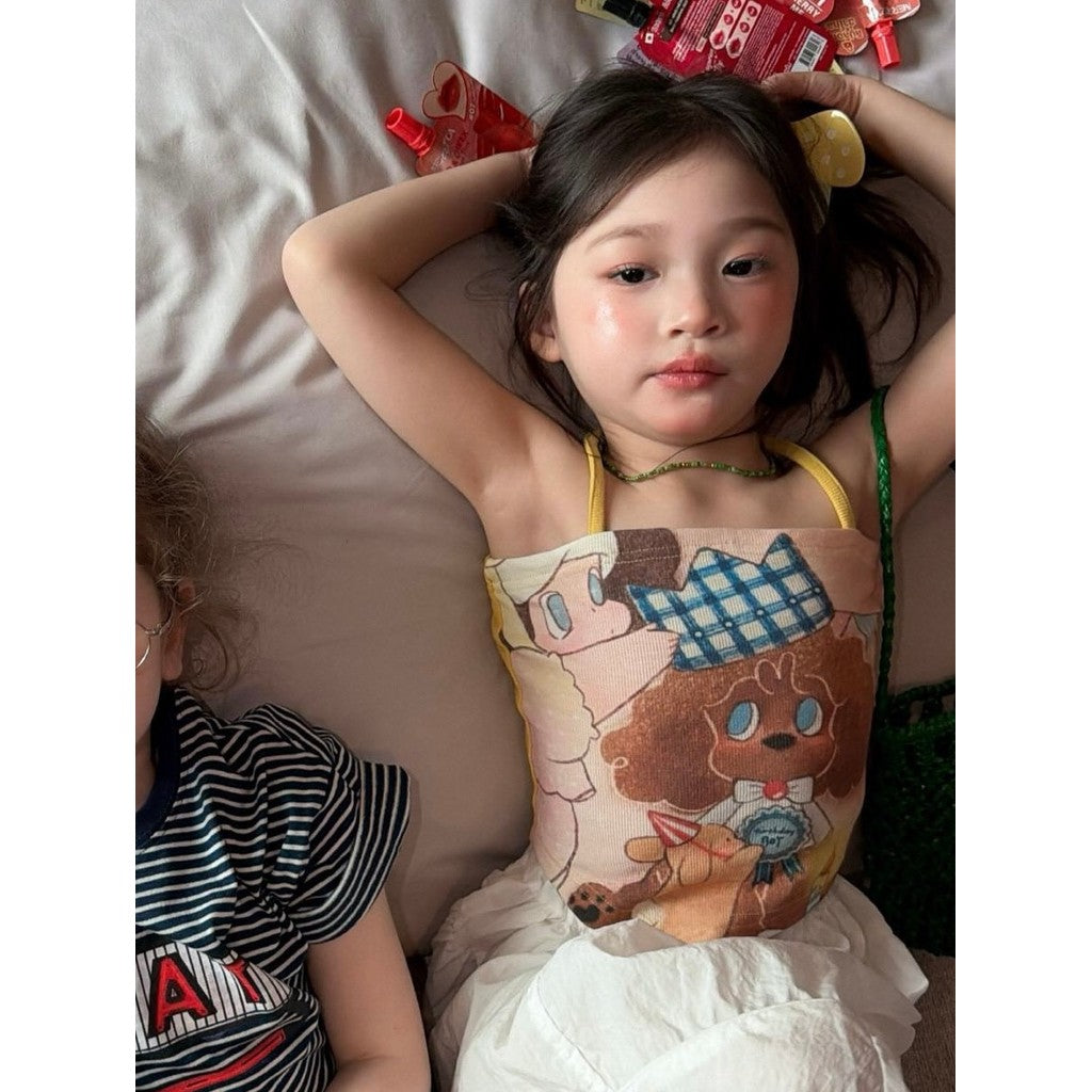 IRIS KIDS Blooming Joy Set — girls puppy print shirt and skirt, product photo 9 of 10