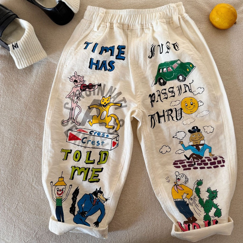 IRIS KIDS Playtime Doodle Pants — kids cartoon print pants, product photo 1 of 7