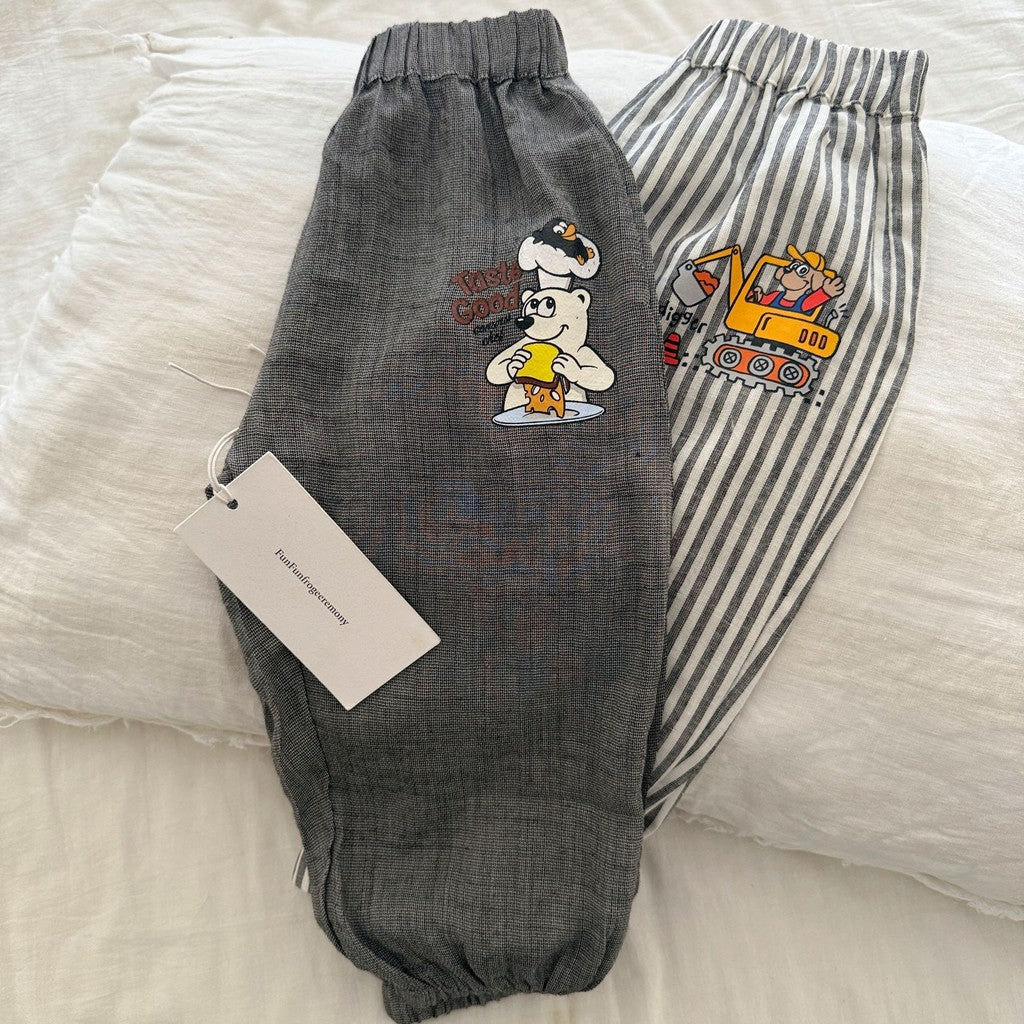 IRIS KIDS Bear Street Pant — kids plaid and bear print trousers, product photo 4 of 11