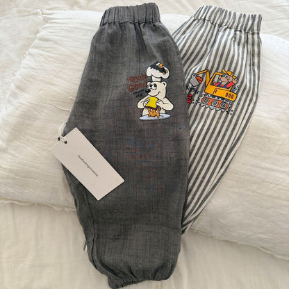IRIS KIDS Bear Street Pant — kids plaid and bear print trousers, product photo 4 of 11