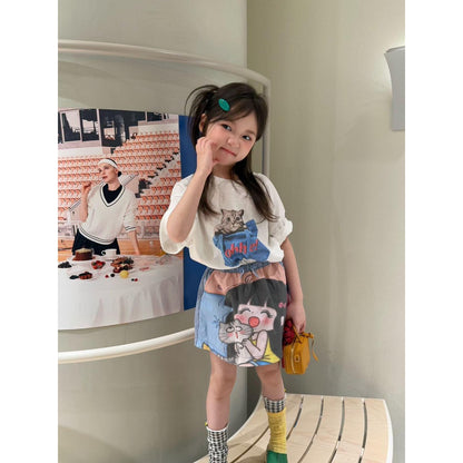 IRIS KIDS Mini Cat Lover Set — kids shirt and skirt outfit, product photo 2 of 10