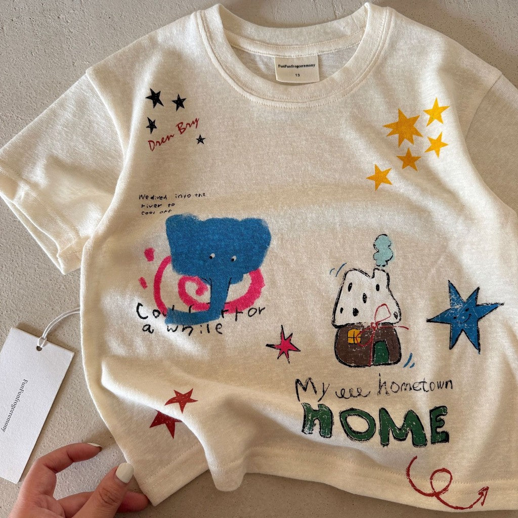IRIS KIDS Starry Home Shirt — kids elephant-print t-shirt, product photo 1 of 8