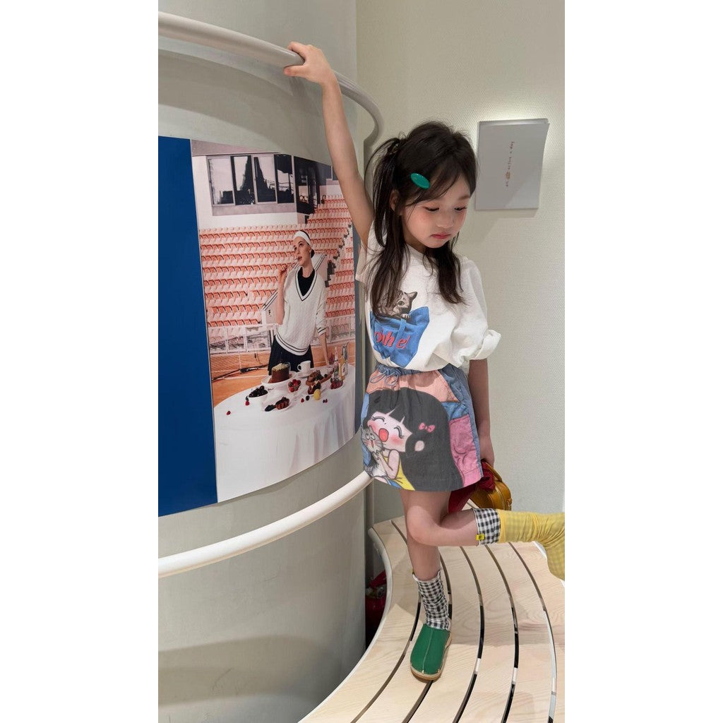 IRIS KIDS Mini Cat Lover Set — kids shirt and skirt outfit, product photo 7 of 10