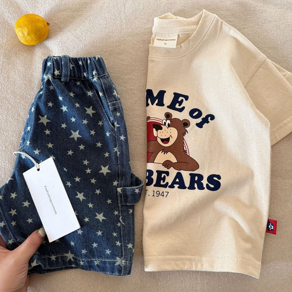 IRIS KIDS x Funfun Home of Bears Apple Tee — kids graphic t-shirt, product photo 3 of 9