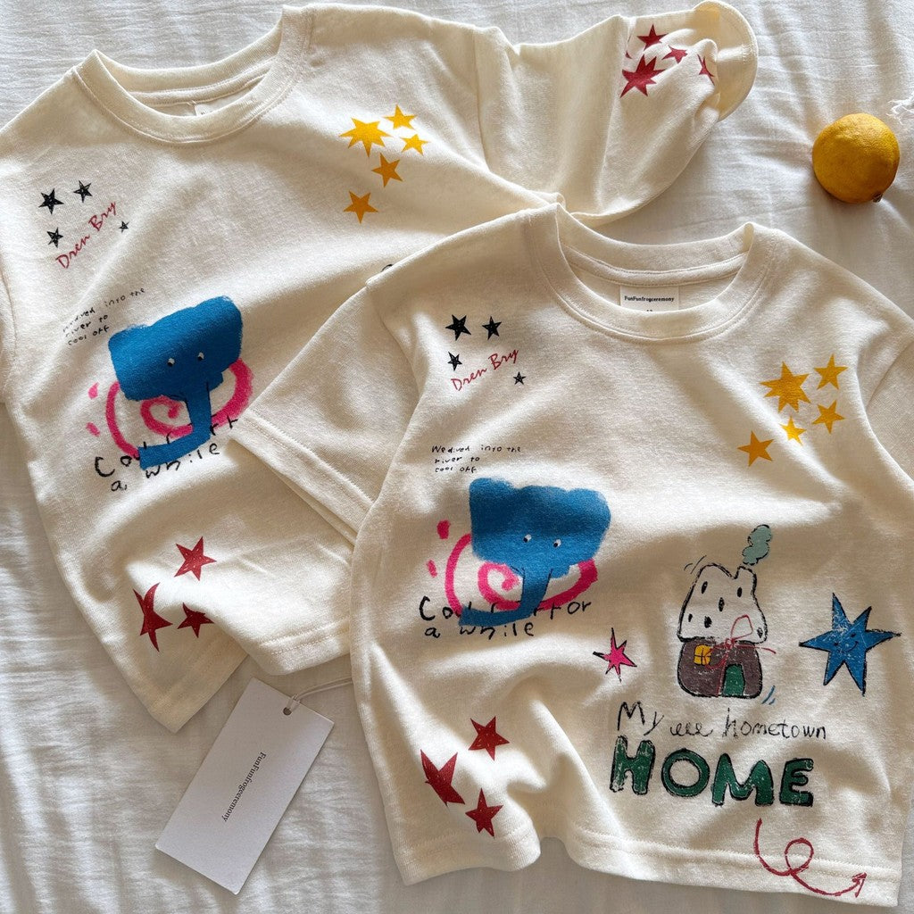 IRIS KIDS Starry Home Shirt — kids elephant-print t-shirt, product photo 3 of 8