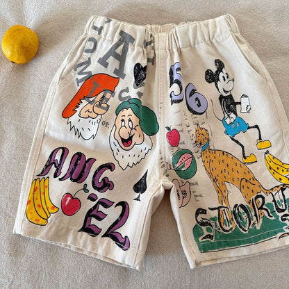 IRIS KIDS Retro Mix Shorts — kids cartoon-print shorts, product photo 6 of 6