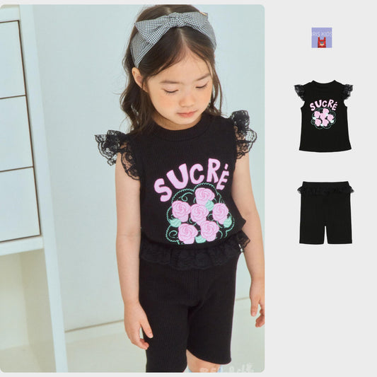 IRIS KIDS Sucre Rose Set — kids rose-print shirt and shorts set, product photo 1 of 11