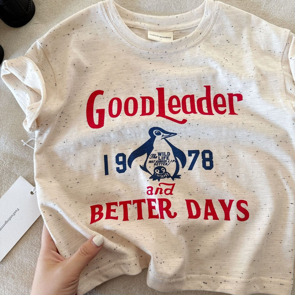 IRIS KIDS Good Leader Penguin Shirt — kids penguin-print t-shirt, product photo 2 of 6