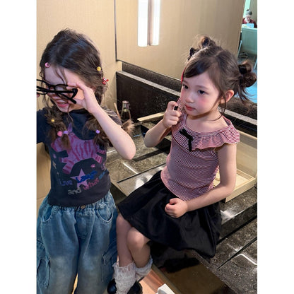 IRIS KIDS Korean Cute Shirt & Jeans Set — girls outfit, product photo 3 of 11