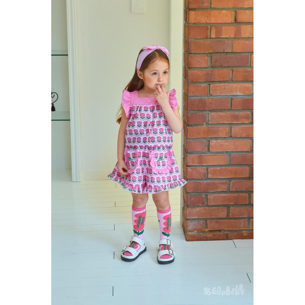 IRIS KIDS Candy Pink Ruffle Set — kids shirt, pants and socks set, product photo 9 of 12