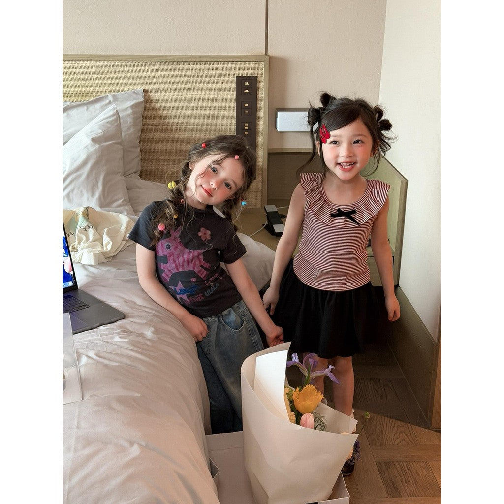 IRIS KIDS Korean Cute Shirt & Jeans Set — girls outfit, product photo 8 of 11