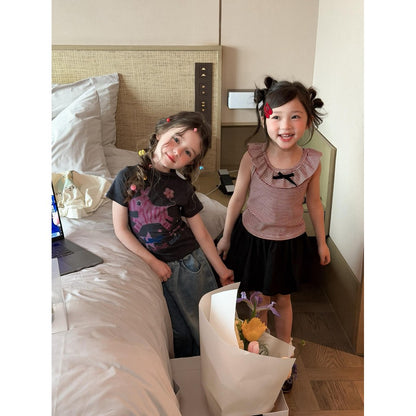 IRIS KIDS Korean Cute Shirt & Jeans Set — girls outfit, product photo 8 of 11
