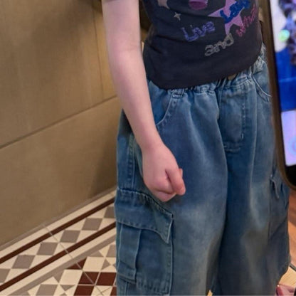 IRIS KIDS Korean Cute Shirt & Jeans Set — girls outfit, product photo 10 of 11