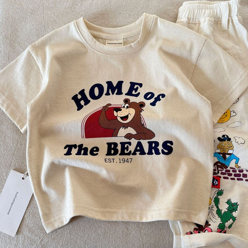 IRIS KIDS x Funfun Home of Bears Apple Tee — kids graphic t-shirt, product photo 1 of 9