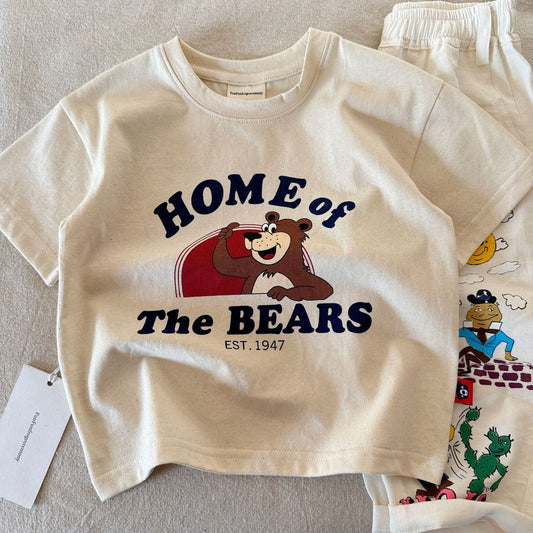 IRIS KIDS x Funfun Home of Bears Apple Tee — kids graphic t-shirt, product photo 1 of 9