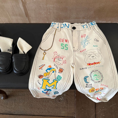 IRIS KIDS School Fun Pants — kids cartoon-print pants, product photo 4 of 6