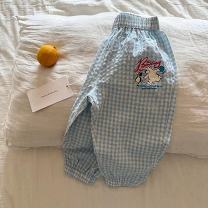 IRIS KIDS Bear Street Pant — kids plaid and bear print trousers, product photo 7 of 11