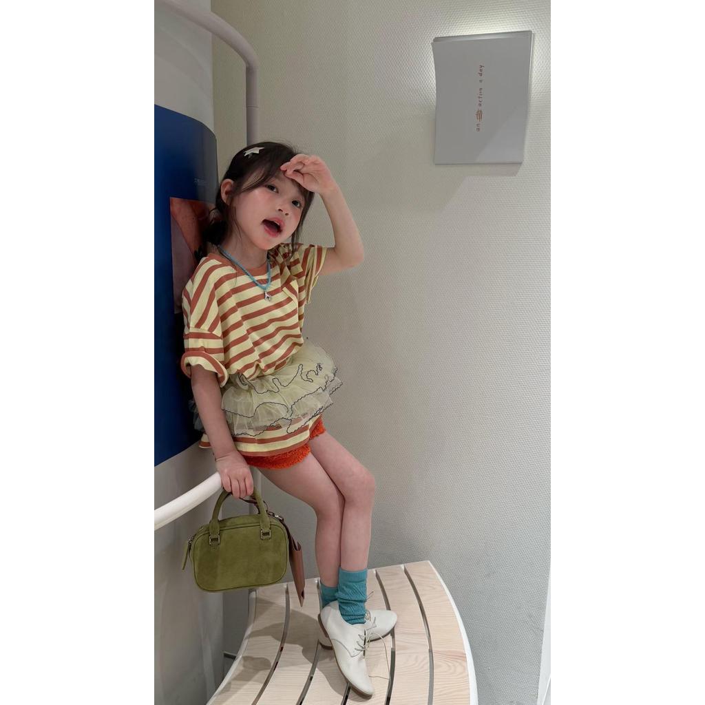 IRIS KIDS Sunny Day Ruffle — kids striped top and shorts set, product photo 7 of 11