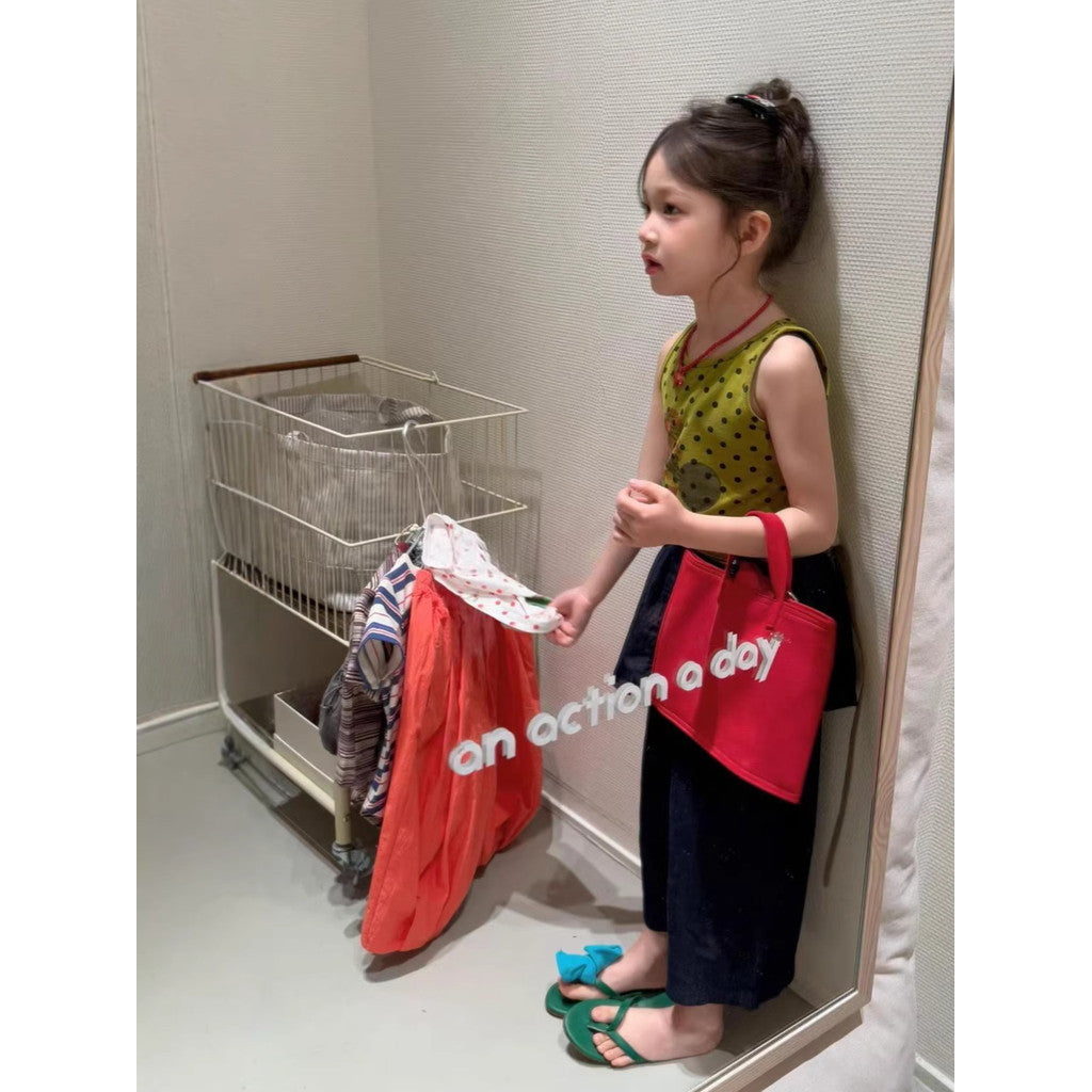 IRIS KIDS Olive Dream Set — kids polka dot top and pants outfit, product photo 3 of 10