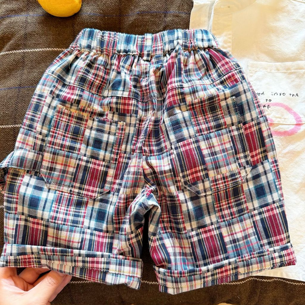 IRIS KIDS Mini Preppy Shorts — kids plaid shorts, product photo 5 of 6