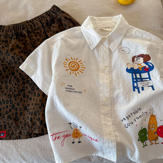 IRIS KIDS Summer Cartoon Shirt — kids graphic print shirt, product photo 1 of 6