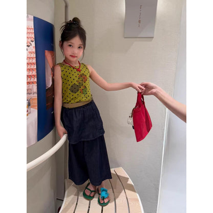 IRIS KIDS Olive Dream Set — kids polka dot top and pants outfit, product photo 2 of 10