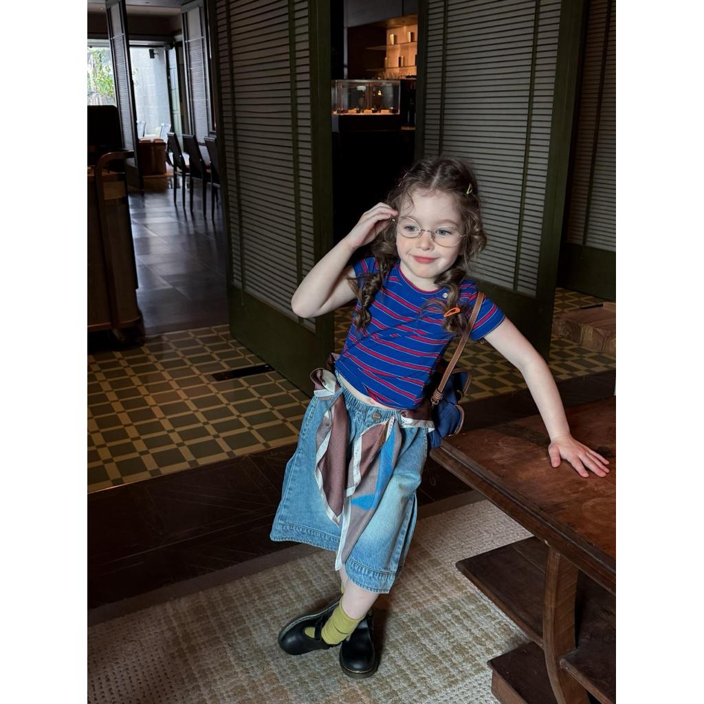 IRIS KIDS Candy Stripe Set — kids striped tee and jeans, product photo 7 of 10