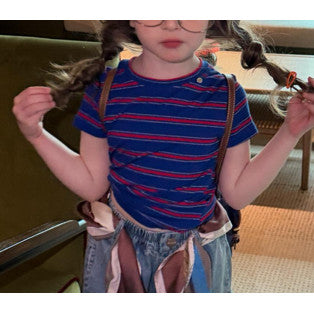 IRIS KIDS Candy Stripe Set — kids striped tee and jeans, product photo 9 of 10