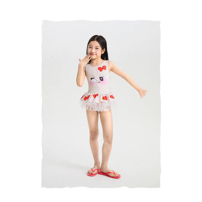 IRIS KIDS Ribbon Swimming Set — girls one-piece swimsuit and cap, product photo 8 of 10