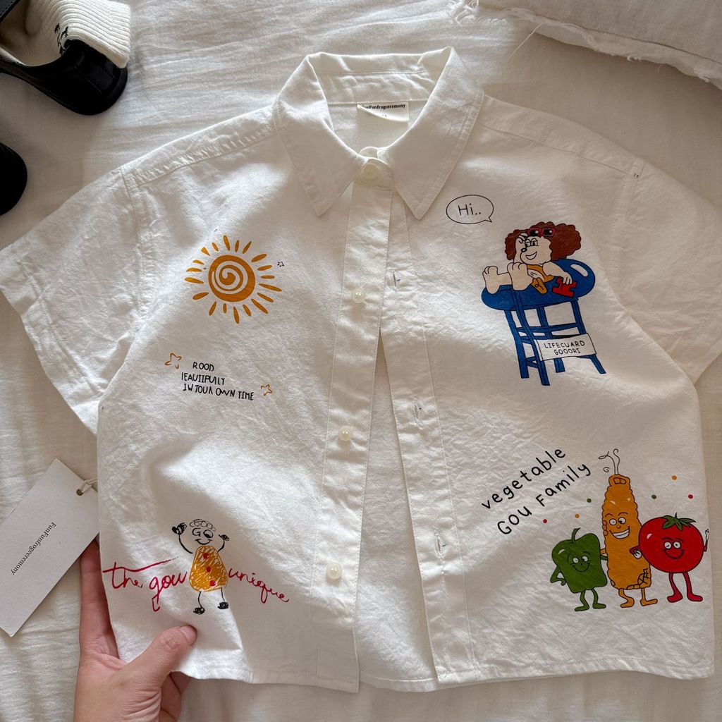 IRIS KIDS Summer Cartoon Shirt — kids graphic print shirt, product photo 3 of 6