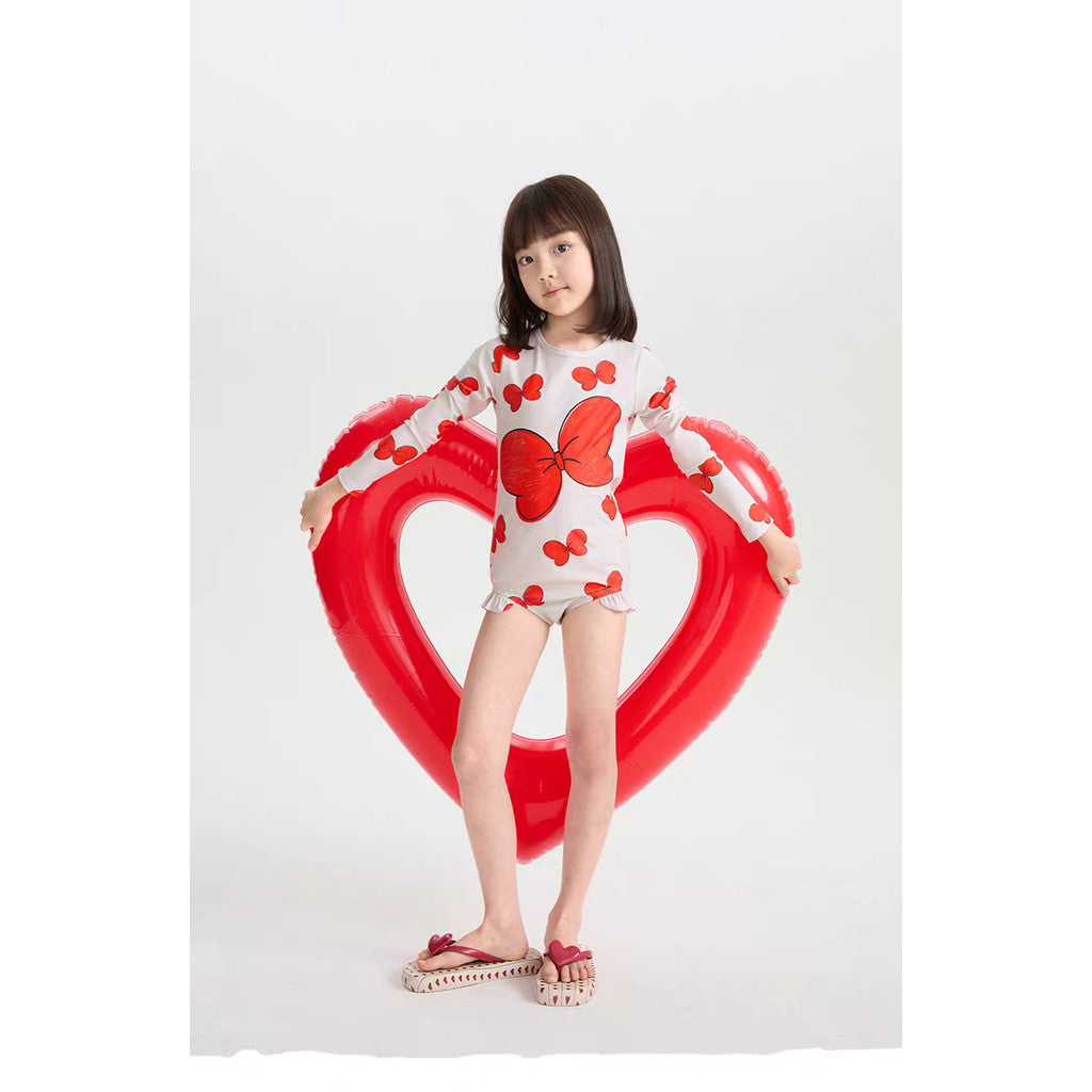 IRIS KIDS Big Ribbon Swimming Set — girls one-piece swimsuit and cap, product photo 6 of 9