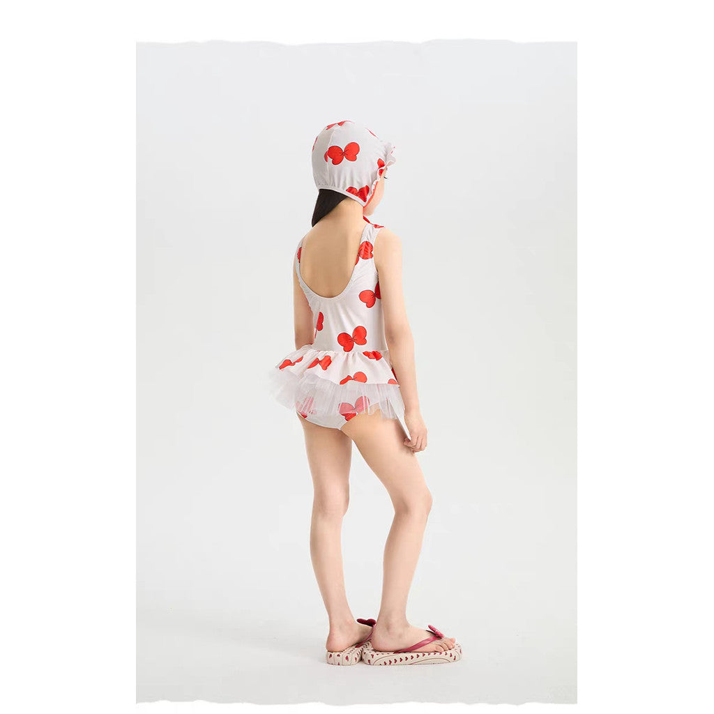 IRIS KIDS Ribbon Swimming Set — girls one-piece swimsuit and cap, product photo 7 of 10
