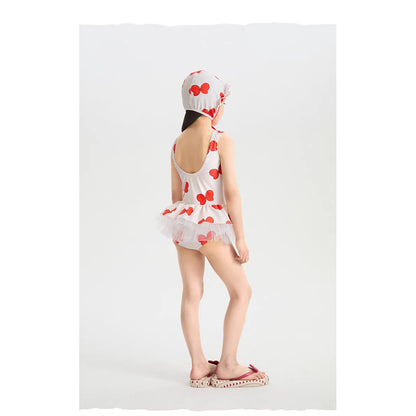 IRIS KIDS Ribbon Swimming Set — girls one-piece swimsuit and cap, product photo 7 of 10