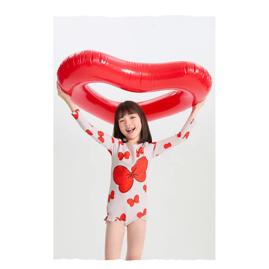 IRIS KIDS Big Ribbon Swimming Set — girls one-piece swimsuit and cap, product photo 7 of 9