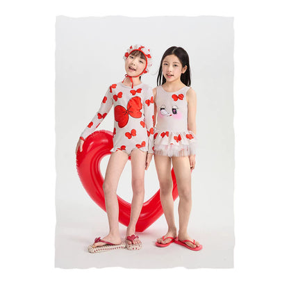 IRIS KIDS Big Ribbon Swimming Set — girls one-piece swimsuit and cap, product photo 5 of 9