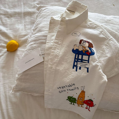 IRIS KIDS Summer Cartoon Shirt — kids graphic print shirt, product photo 5 of 6