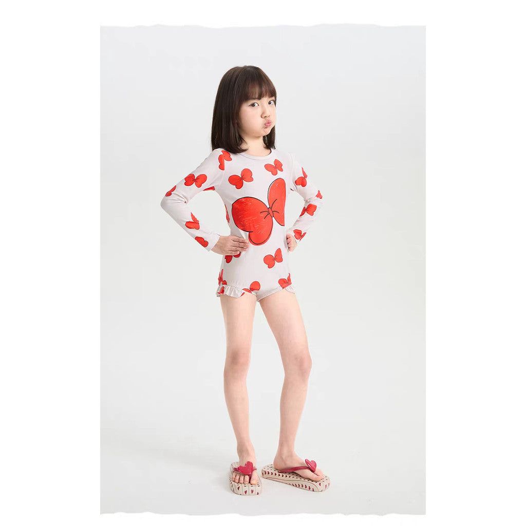 IRIS KIDS Big Ribbon Swimming Set — girls one-piece swimsuit and cap, product photo 4 of 9