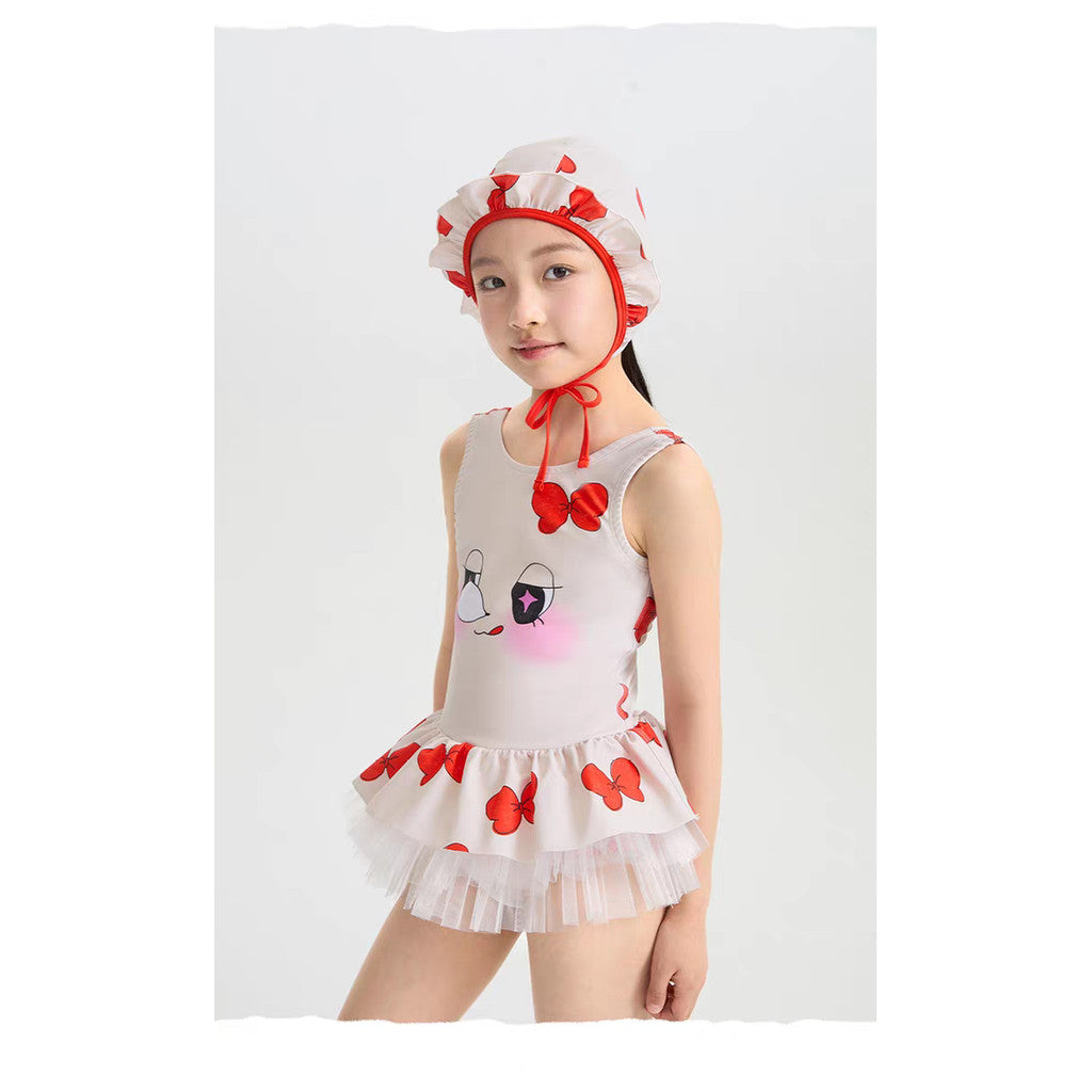 IRIS KIDS Ribbon Swimming Set — girls one-piece swimsuit and cap, product photo 10 of 10