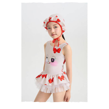 IRIS KIDS Ribbon Swimming Set — girls one-piece swimsuit and cap, product photo 10 of 10