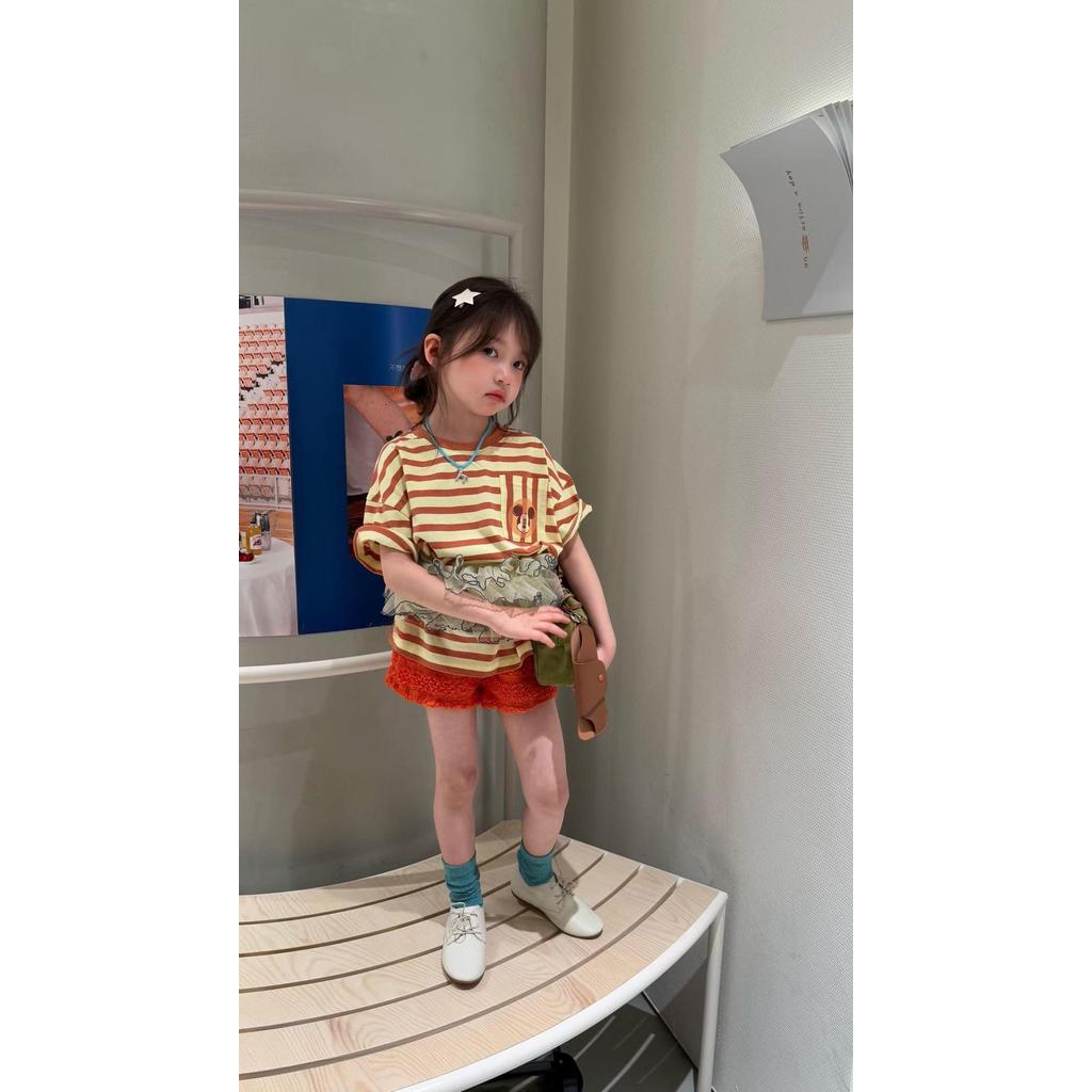 IRIS KIDS Sunny Day Ruffle — kids striped top and shorts set, product photo 8 of 11