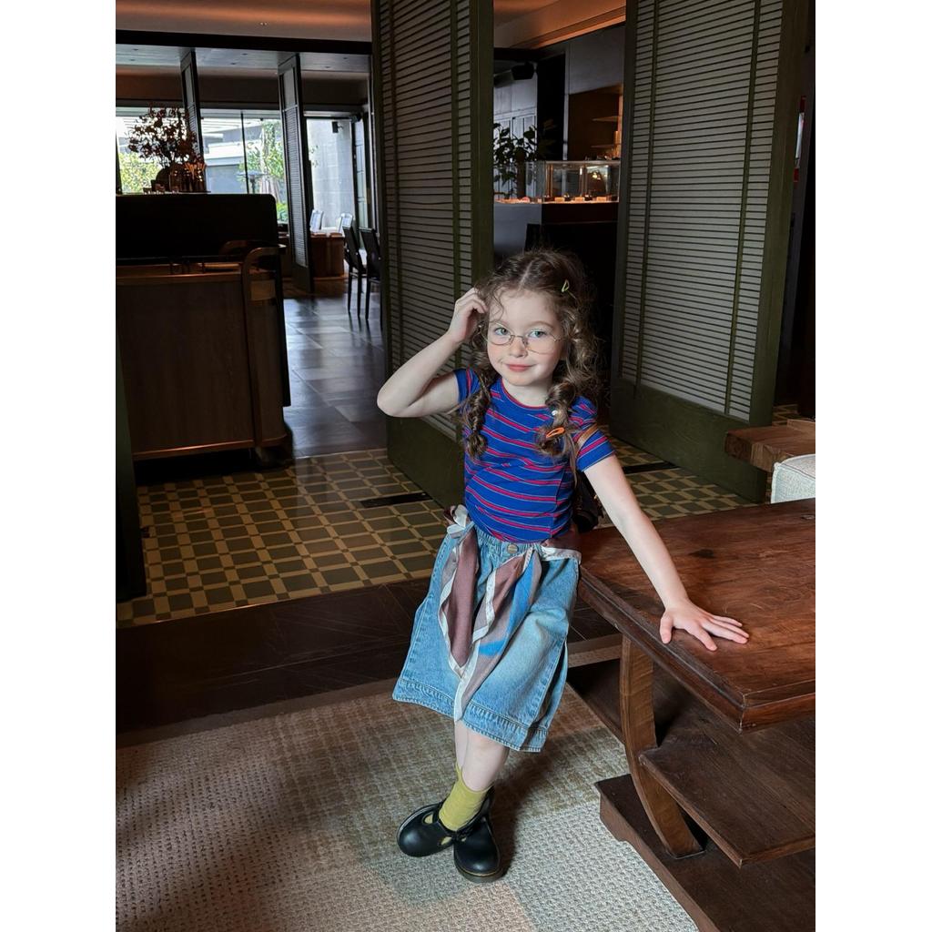 IRIS KIDS Candy Stripe Set — kids striped tee and jeans, product photo 4 of 10