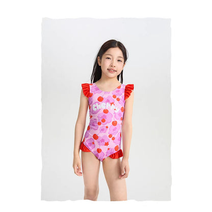 IRIS KIDS Cherry Swimming Set — girls one-piece swimsuit with cap, product photo 8 of 10