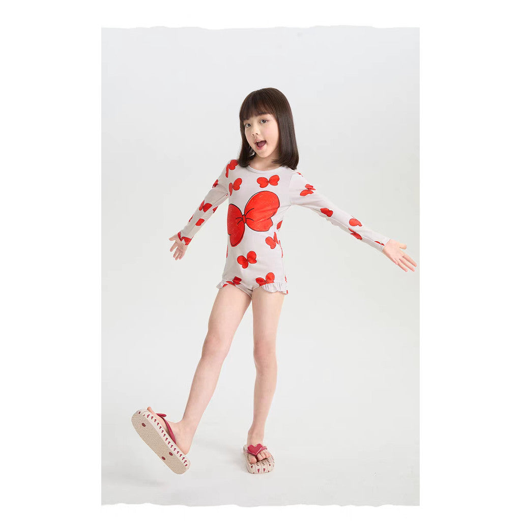 IRIS KIDS Big Ribbon Swimming Set — girls one-piece swimsuit and cap, product photo 8 of 9