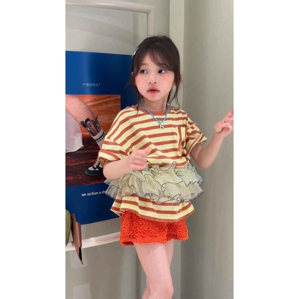 IRIS KIDS Sunny Day Ruffle — kids striped top and shorts set, product photo 2 of 11