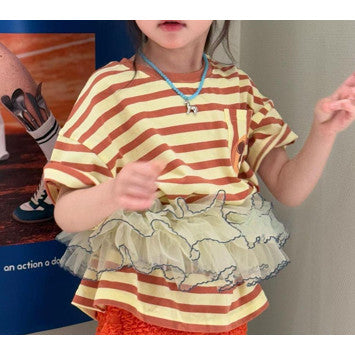 IRIS KIDS Sunny Day Ruffle — kids striped top and shorts set, product photo 10 of 11