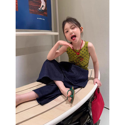 IRIS KIDS Olive Dream Set — kids polka dot top and pants outfit, product photo 4 of 10
